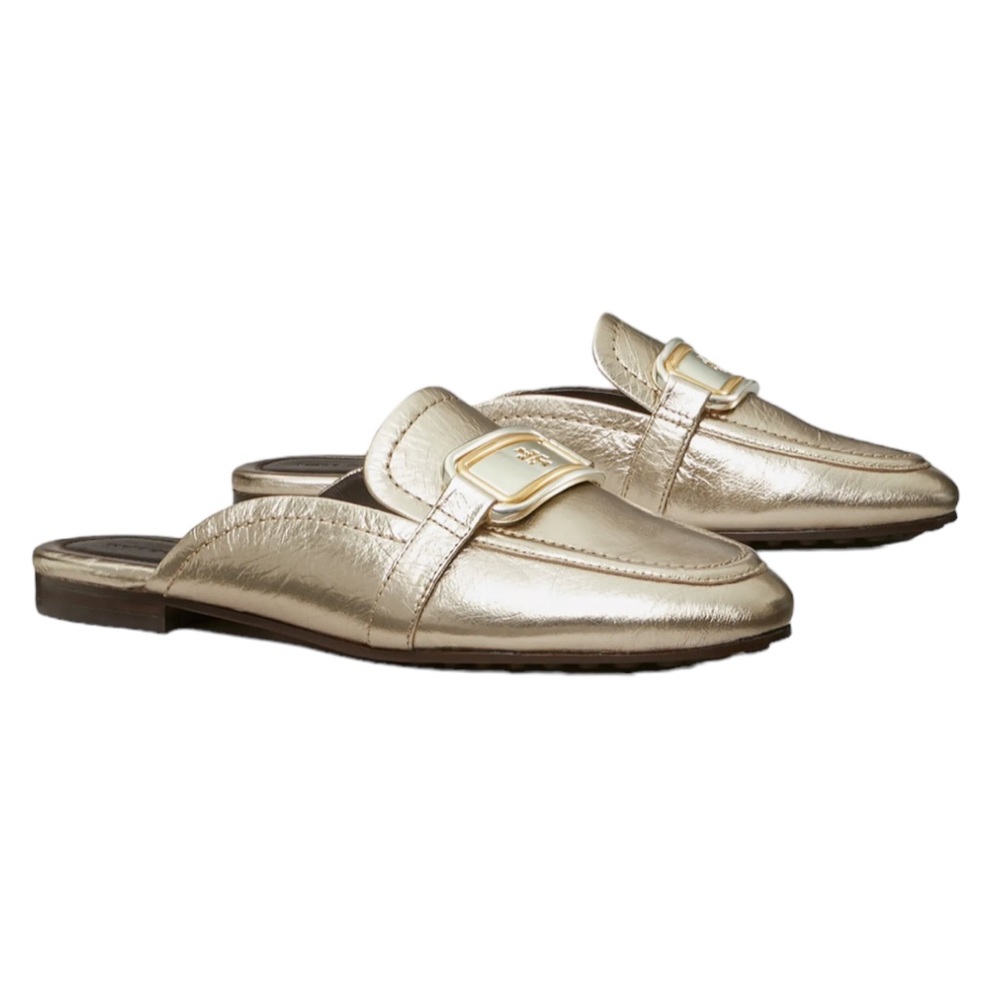 Tory Burch Georgia Mule Backless Loafer - Metallic Gold - Women's Size 8